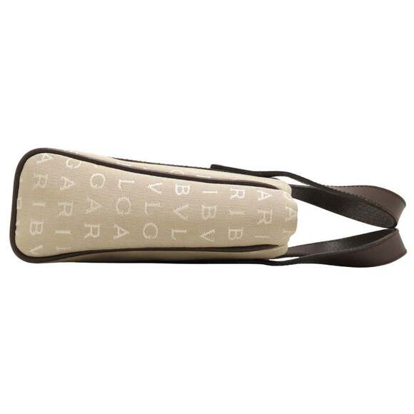 BVLGARI Logomania Handbag, Canvas x Leather, Beige/Brown, Women's, 353173 - Picture 3 of 16
